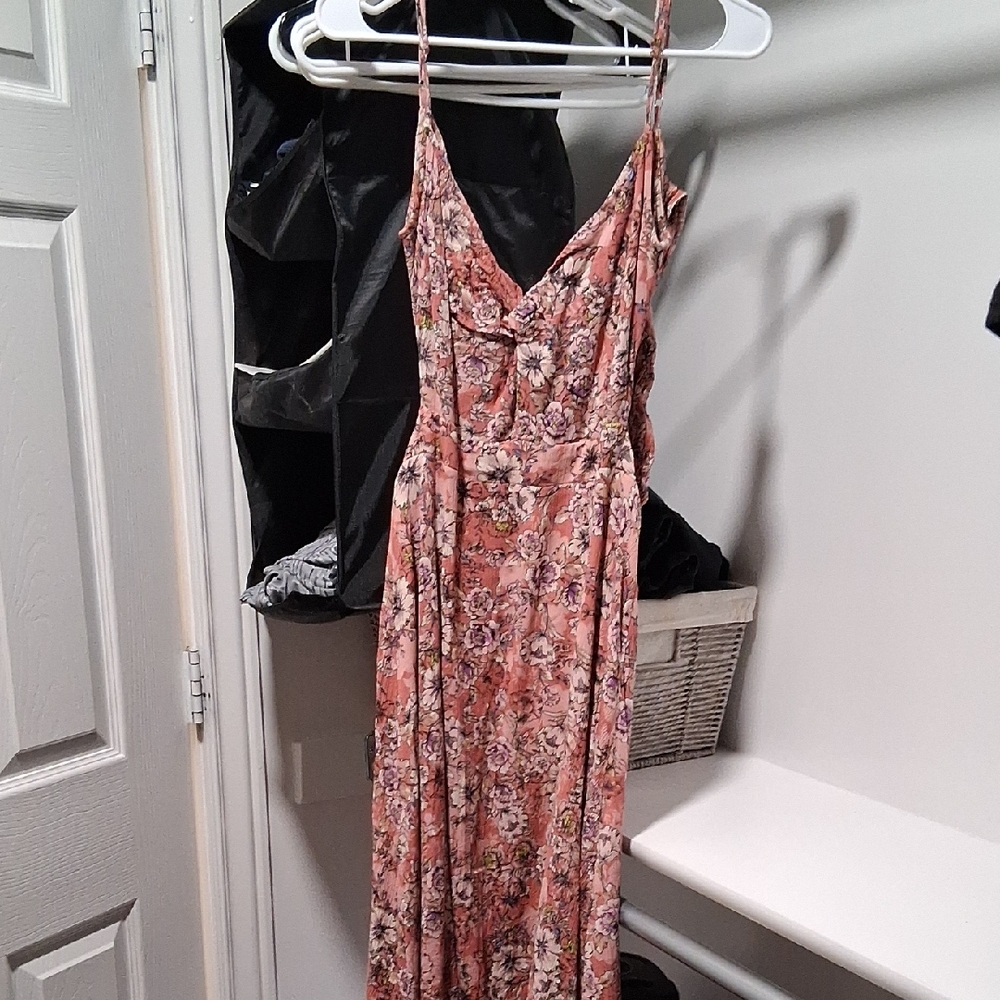 Lulu's Floral Blush Maxi Dress